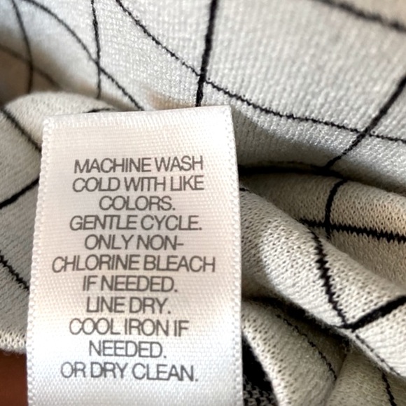 J. Jill White/Black Ponte Windowpane Boat Neckline 3/4 Sleeves Tunic Top size L - Picture 7 of 13